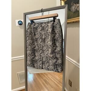TALBOTS Ivory & Black Snake Skin Print Cotton Blend Pencil Skirt-10 Petite